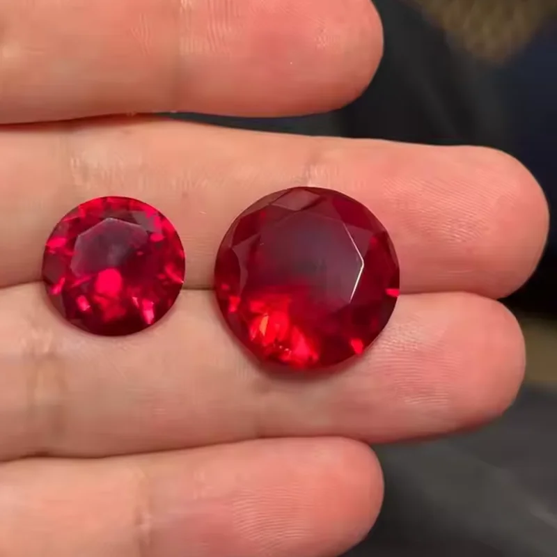 

Beautiful Red Ruby Round Cut Pass UV Test Mohs Hardness Gem for Jewelry Making/Setting/Collection Gem Beads