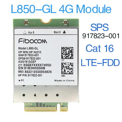 L850-GL LT4210 FDD-LTE TDD-LTE 4G 카드, 4G 모듈, SPS #917823-001, HP 430 440 450 G5 노트북용