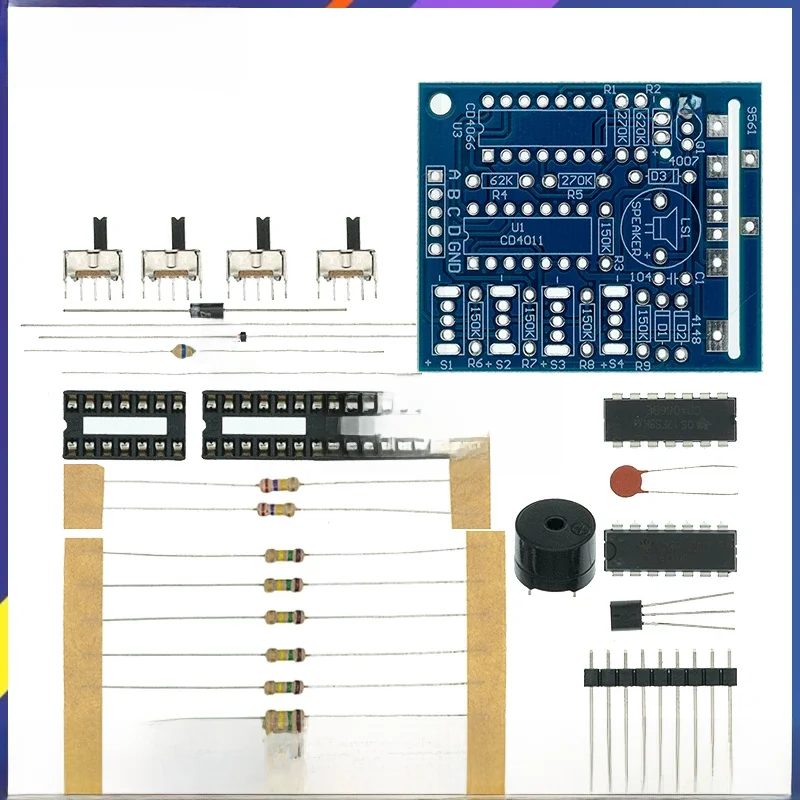 Boîte de son électronique pour Ardu37, 16 cartes, technologie électronique, pièces de kit de bricolage, composants, pratique de la soudure, kits d'apprentissage, 16 tons