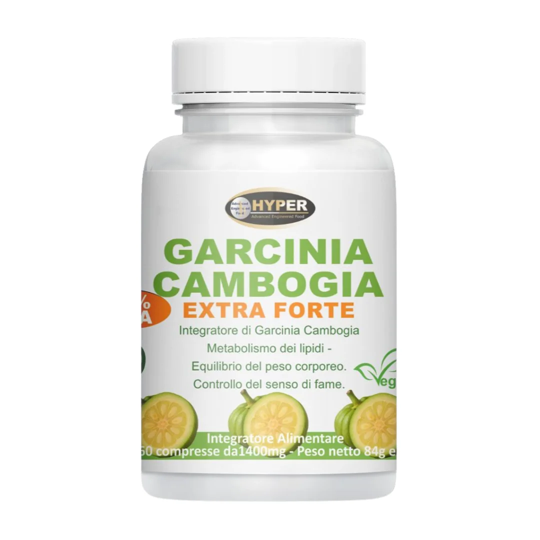 Hyper Garcinia Camboja Extra Fuerte 1000 MG X Tableta Adelgazante-Bloque De Quemadura Grasa Hunger, Gimnasio Nervioso Perdita De Peso, Potentes Suplementos Termogénicos para Pérdida De Peso-Vegan 60 Comprimidos Produzidos en Italia