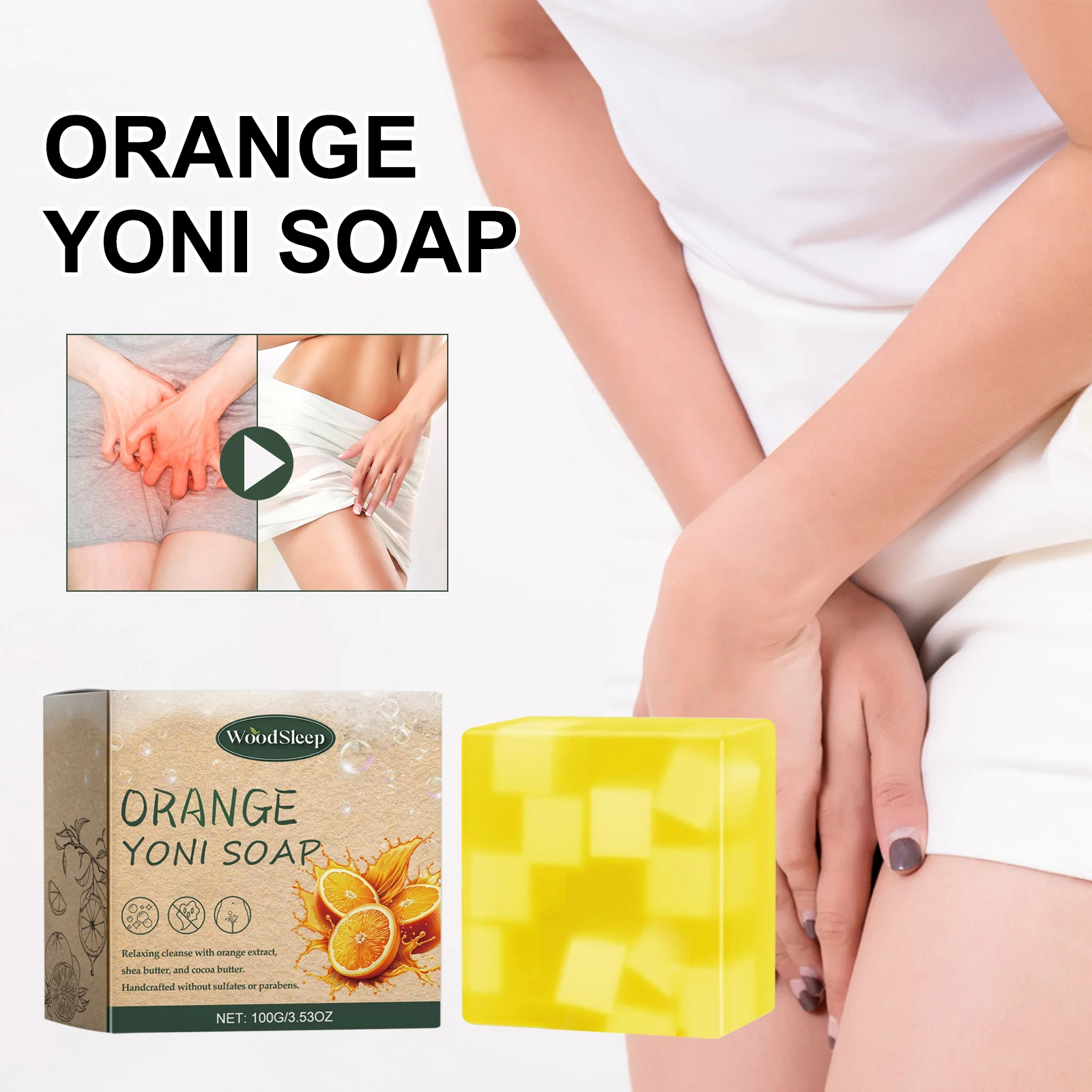 

Woodsleep 100g Orange Yoni Soap Female Private Parts Wash Deodorant Cleansing Moisturizing Gentle Care Refreshing Body Yoni Soap
