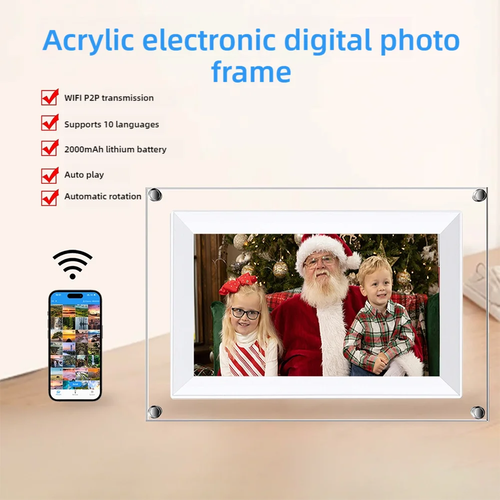 New 7-inch Acrylic Digital Photo Frame Multifunctional High-end Gift WIFI Intelligent Electronic Photo Frame Picture And Video