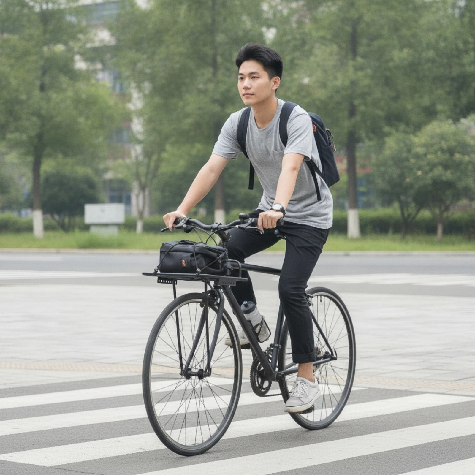 Front Bike Rack with Guard Rail High Load Capacity Front Bike Rack Heavy Duty Bicycle Accessories for City Bike