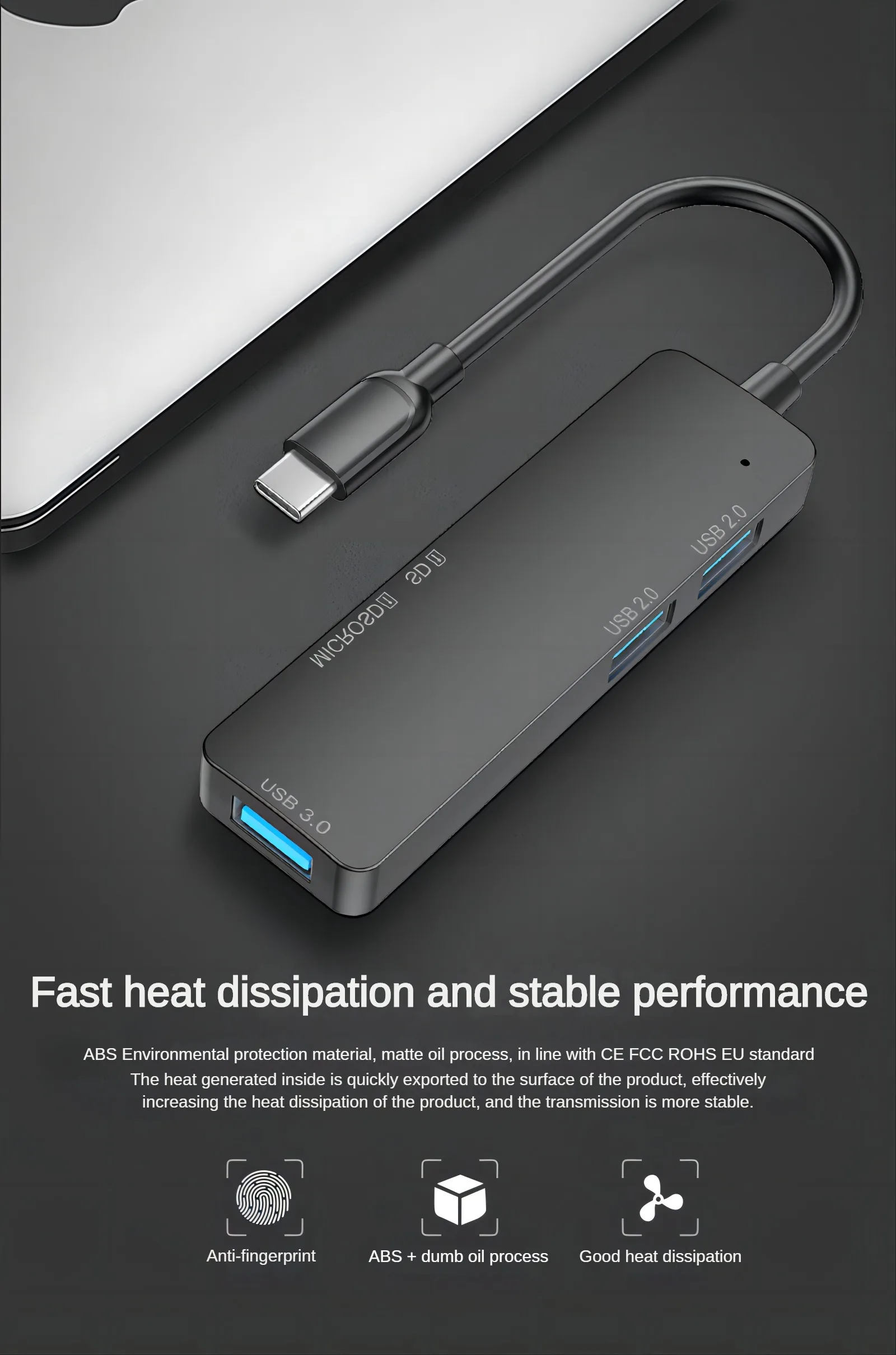 USB splitter 5in1 USB hub type C docking station laptop USB Hub 3.0 for computer cell phone hub