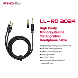 FIIO LL-RD 2024 argento monocristallino ad alta purezza 4.4mm/3.5mm maschio a doppio cavo per cuffie da 3.5mm