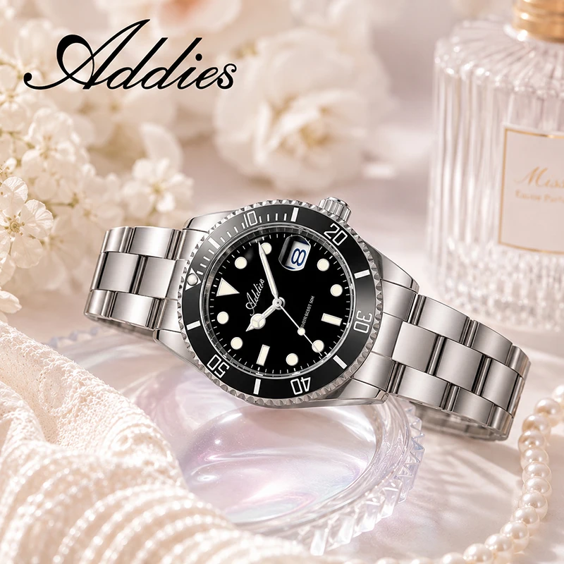 ADDIES 2026 Luxury Couple Wristwatch 36mm Business Super Luminous Stainless Steel Couple Quartz Watches Gift 50m Waterproof