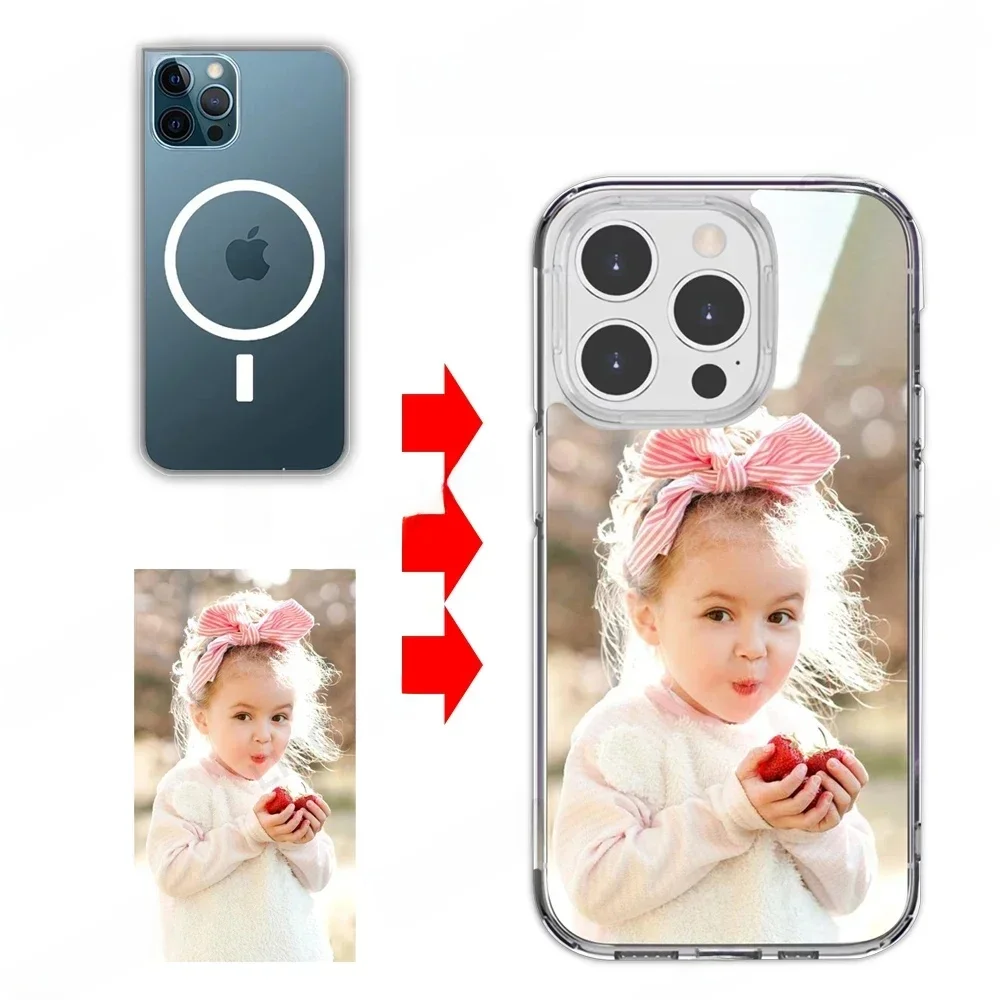 Samodzielnie wykonane akrylowe etui z funkcją bezprzewodowego ładowania do iPhone 16, 15, 14, 13, 12, 11 Pro Max Plus – możliwość personalizacji za pomocą własnego zdjęcia lub logo, wytrzymała obudowa z mocnym magnesem Magsafe. — zdjęcie produktu 7