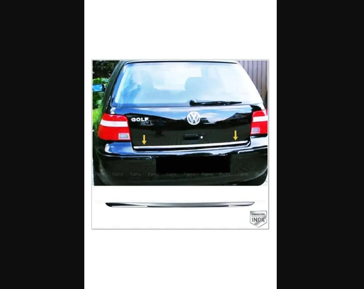 For  Vw Volkswagen Golf 4 Chrome Luggage Lower Bar Between 1998-2004 S.Steel - Chromium Styling Body Kit Spoiler Wings