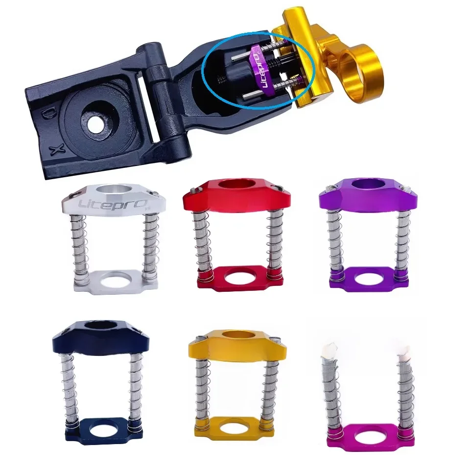 AliExpress UK Litepro For Brompton Folding Bike Stem Hinge Clamps Spring Holder Aluminum Alloy Stem Fold C Buckle