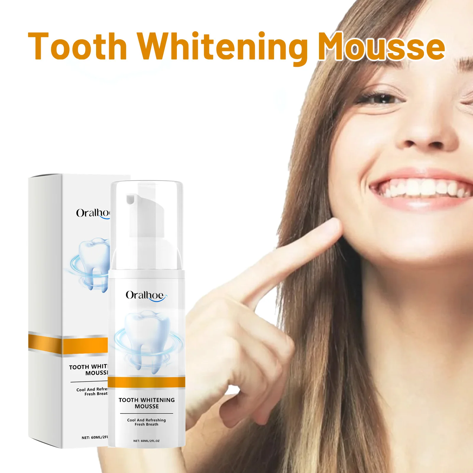 Oralhoe Teeth Whitening Staining Cleansing Mousse Removes Stains Teeth Whitening Oral Fresh Hygiene Care Mousse Toothpaste