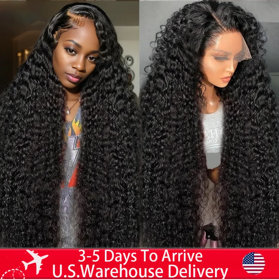 30 40 Inch Deep Wave Lace Frontal Wig 13x6 Hd Curly Human Hair Wigs 13x4 100% Brazilian Water Wave Preplucked Lace Front Wig