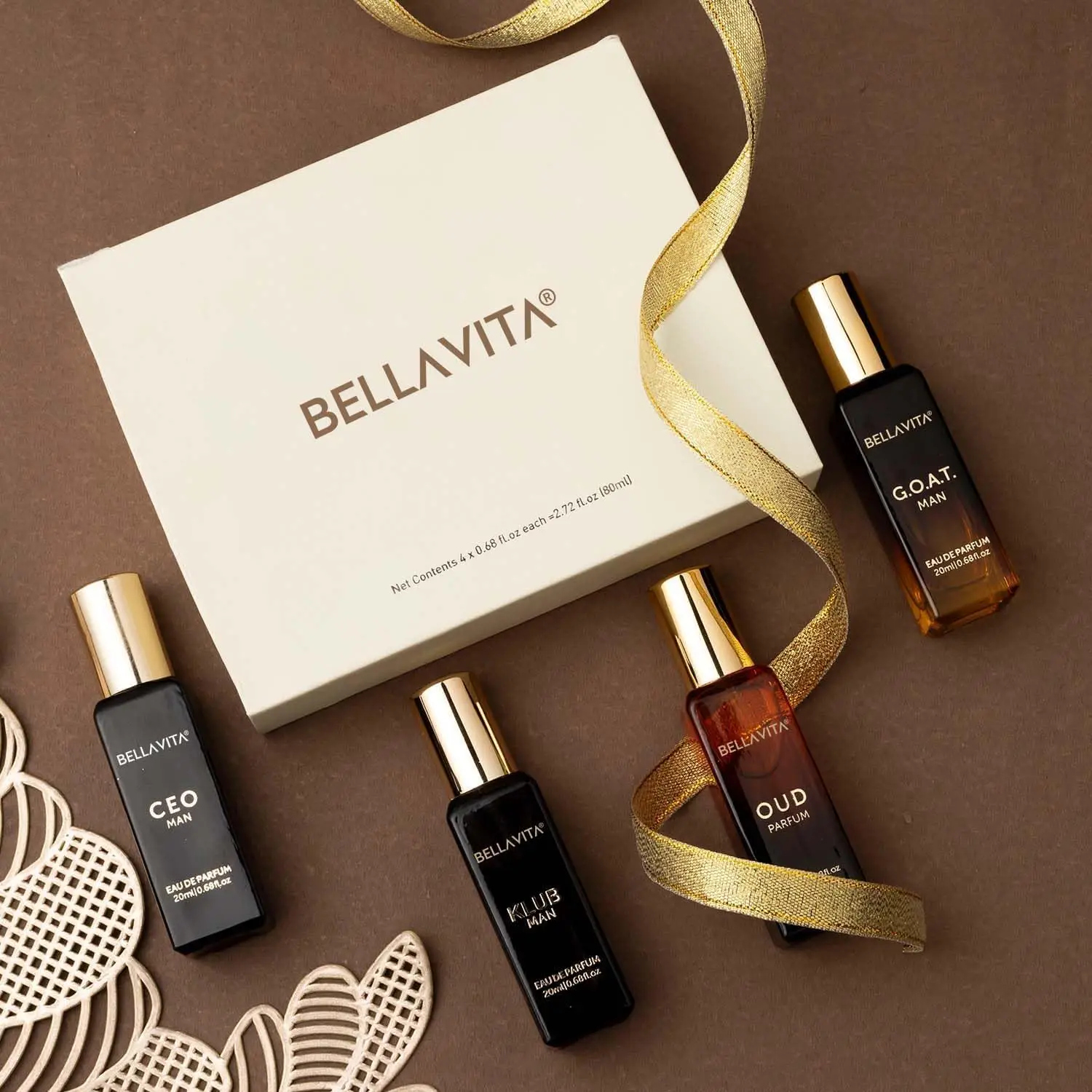 

Bella Vita Luxury Long Lasting Perfume Gift Set for Man | 4x20ml | Gifts for Men | KLUB, OUD, CEO, G.O.A.T