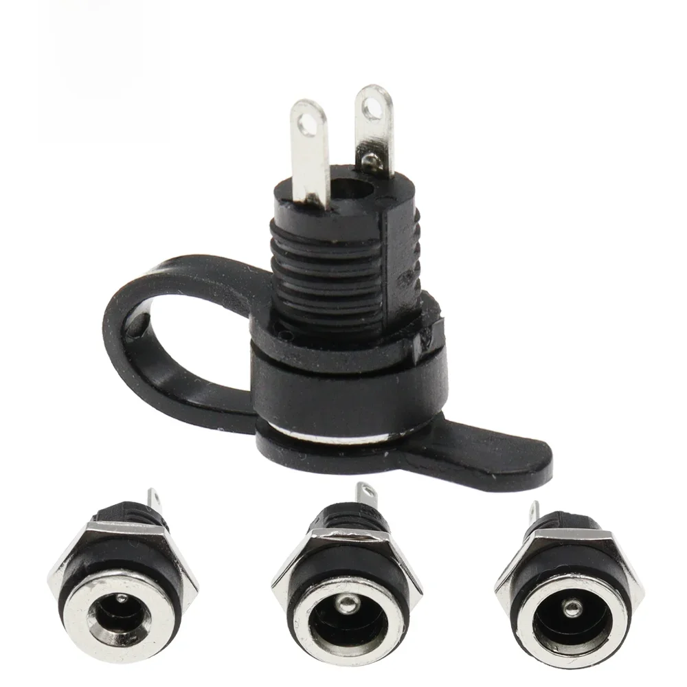 5.5X2.1/5.5X2.5MM prise d'alimentation cc prise femelle connecteur de montage sur panneau adaptateur de prise 2 Type de Terminal connecteur cc 5.5*1.35