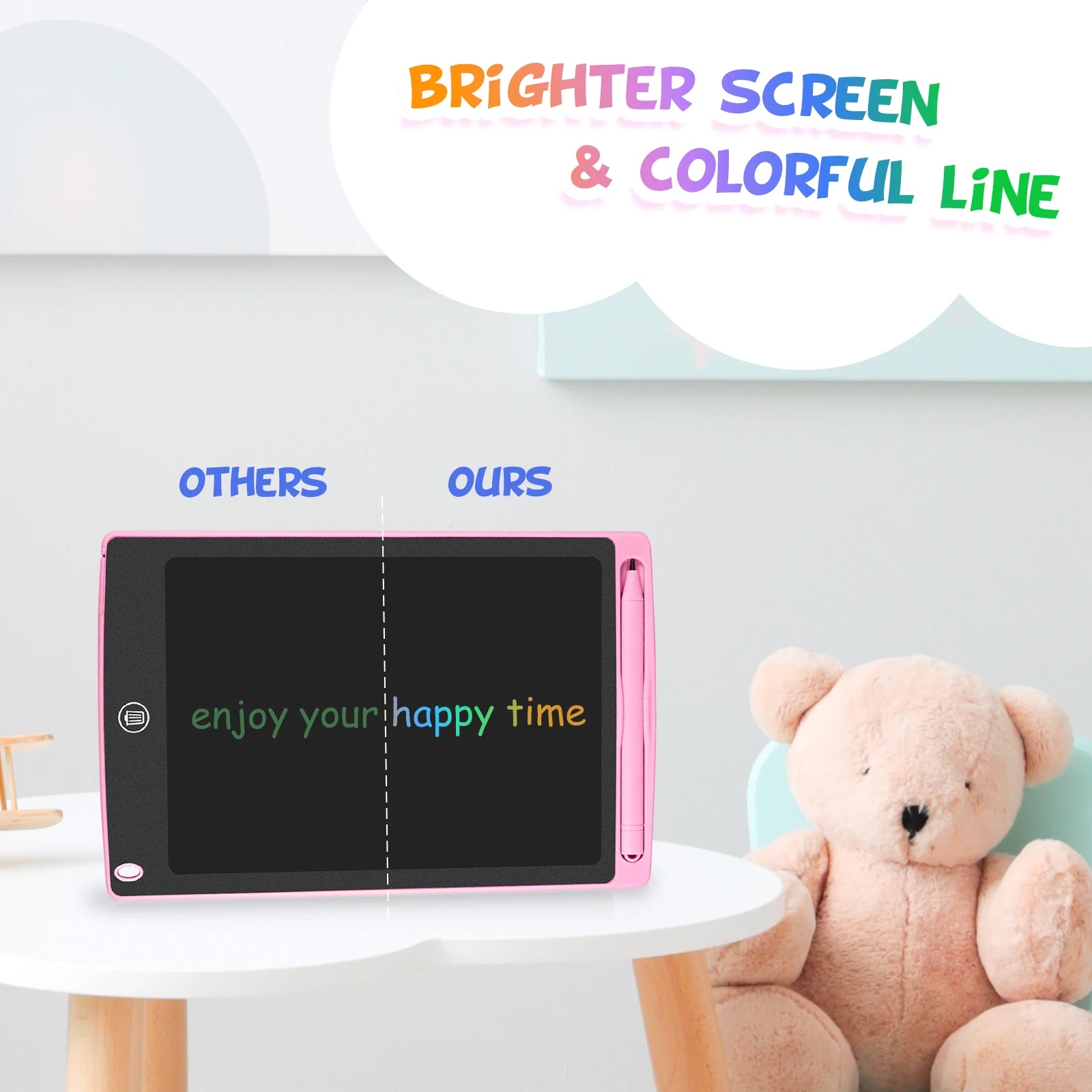 2 Pack Writing Tablet Drawing Board Children\'s Graffiti Sketchpad Toys 8.5 inch Lcd Handwriting Blackboard magic drawing board