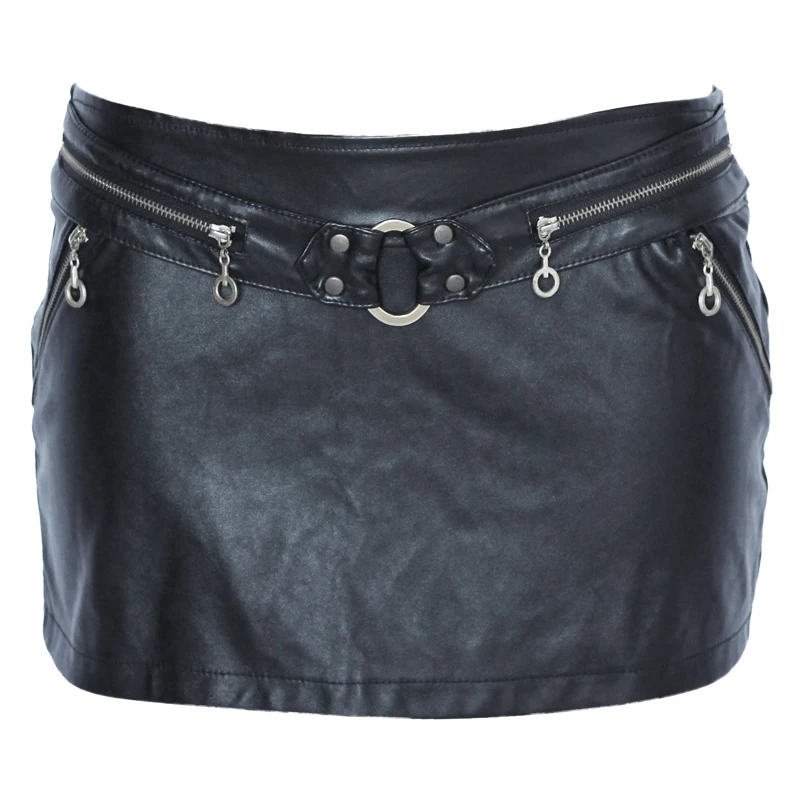 Sexy close-fitting miniskirt in leather look Clubwear Partywear sexy black sequin clubbin micro mini skirt faux leather zips