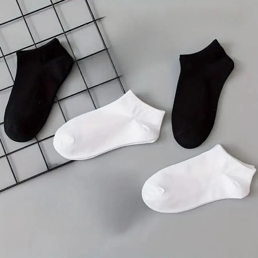 

15 Pairs of Black/white/gray Thin Socks, Solid Color, Simple and Atmospheric, Suitable for Business Commuting and Leisure Travel