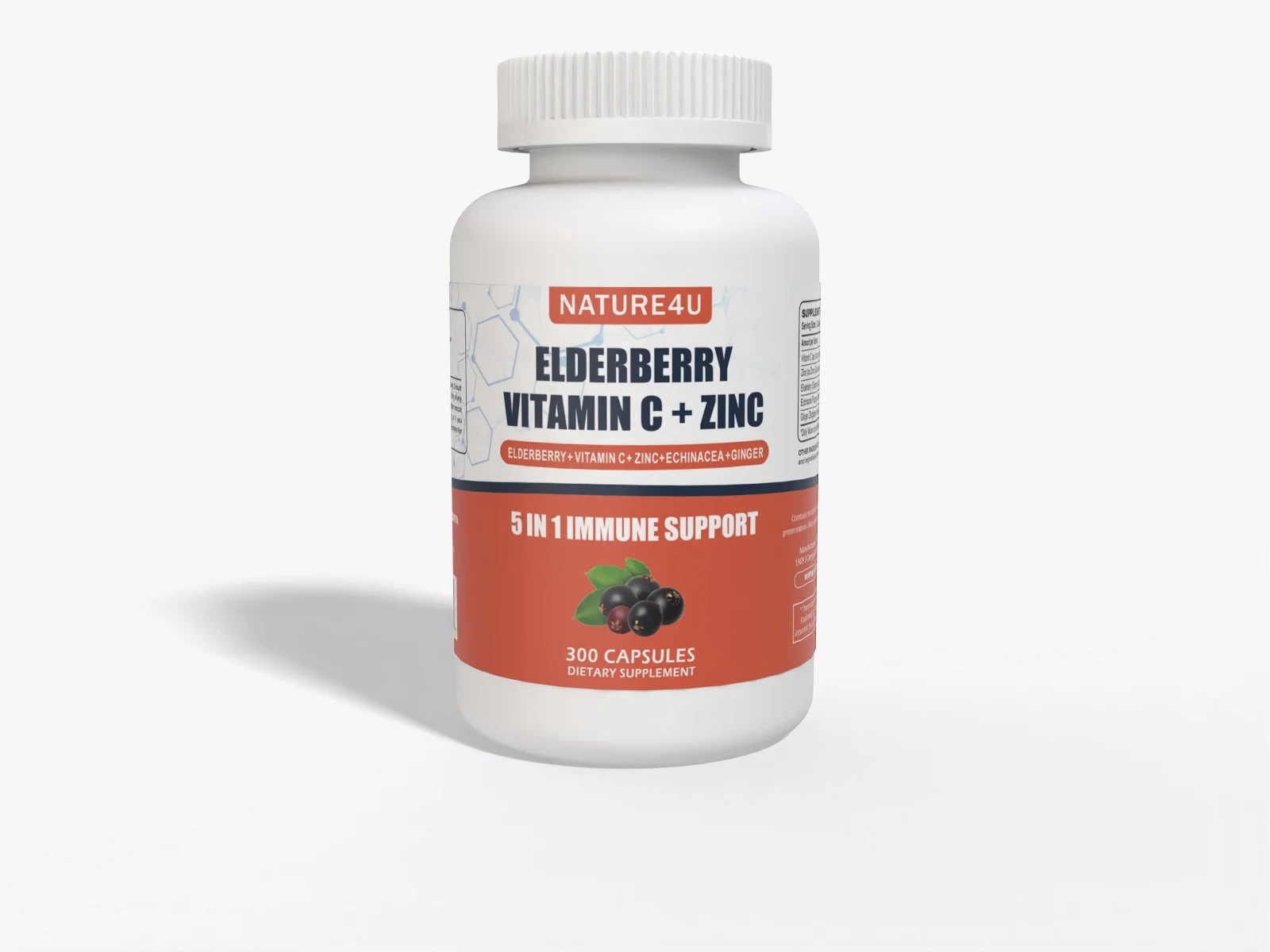 5 in 1 Elderberry Immune Support Supplement, Daily Immune Boosters for Adults Antioxidants Supplement