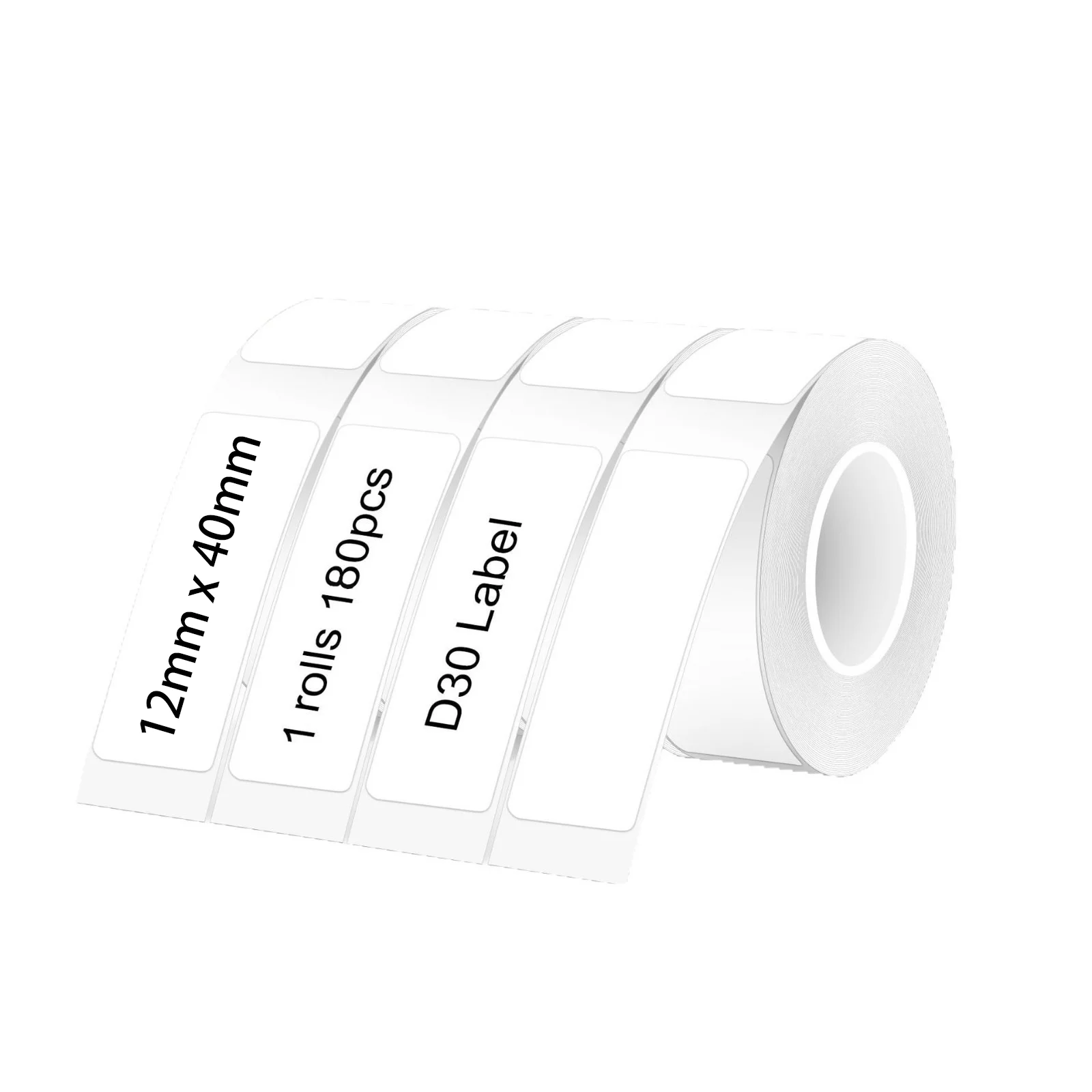 12*40mm Label Thermal Sticker Portable Waterproof Label Sticker White Label For Home Office Labeling TapePrintable Thermal Paper