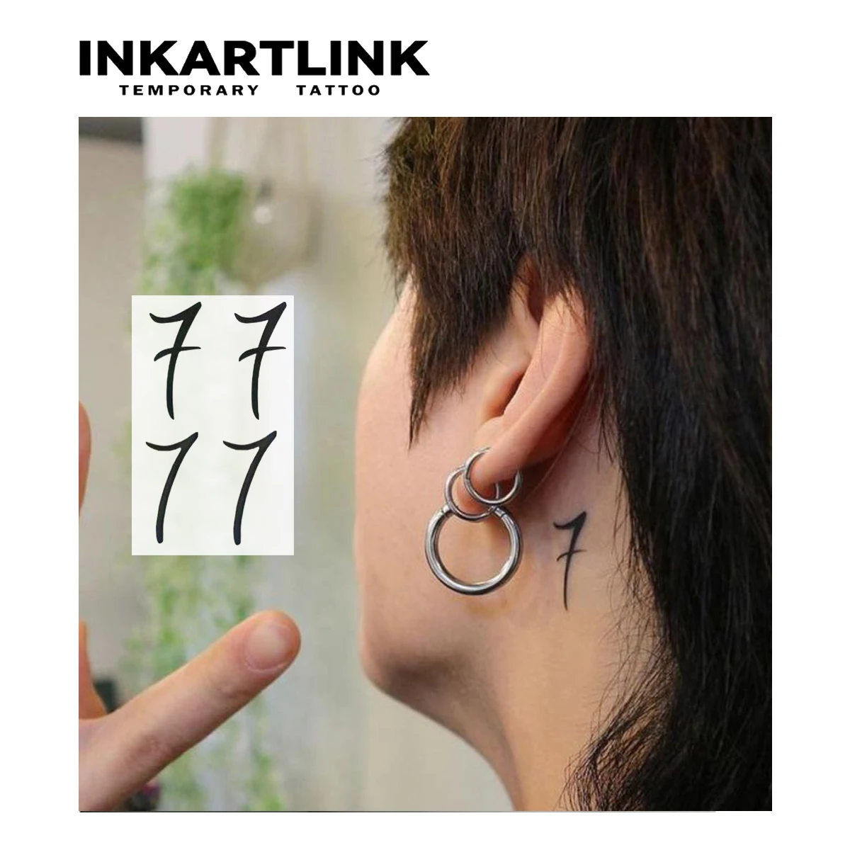 Number Seven Temporary Tattoo,Lasts To 15 Days New Technology Magic Waterproof Semi Permanent Sticker.