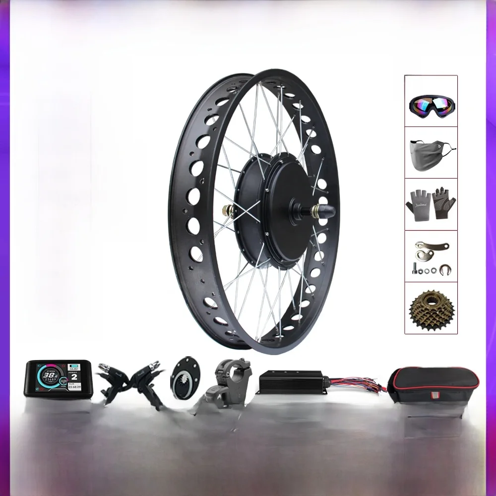AliExpress Electric bike Conversion Kit 72V5000W Rear Rotate Fat EBike Kit e-bike hub motor Wheel Kit 20 24  26 * 4.0 Rear Fork 170mm ﻿