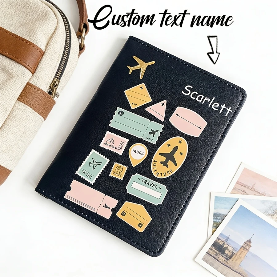 Custom Name & Initial Passport Holder Lightweight Travel Document Cover Stylish Premium Wallet for Business Vacation Air Travel view 6