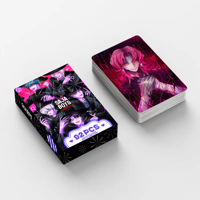 92 pièces KPOP Demon Hunters HUNTR/X K-POP ensemble de cartes photo avec support-cartes à collectionner dessin animé, cadeaux de Collection de photos idole