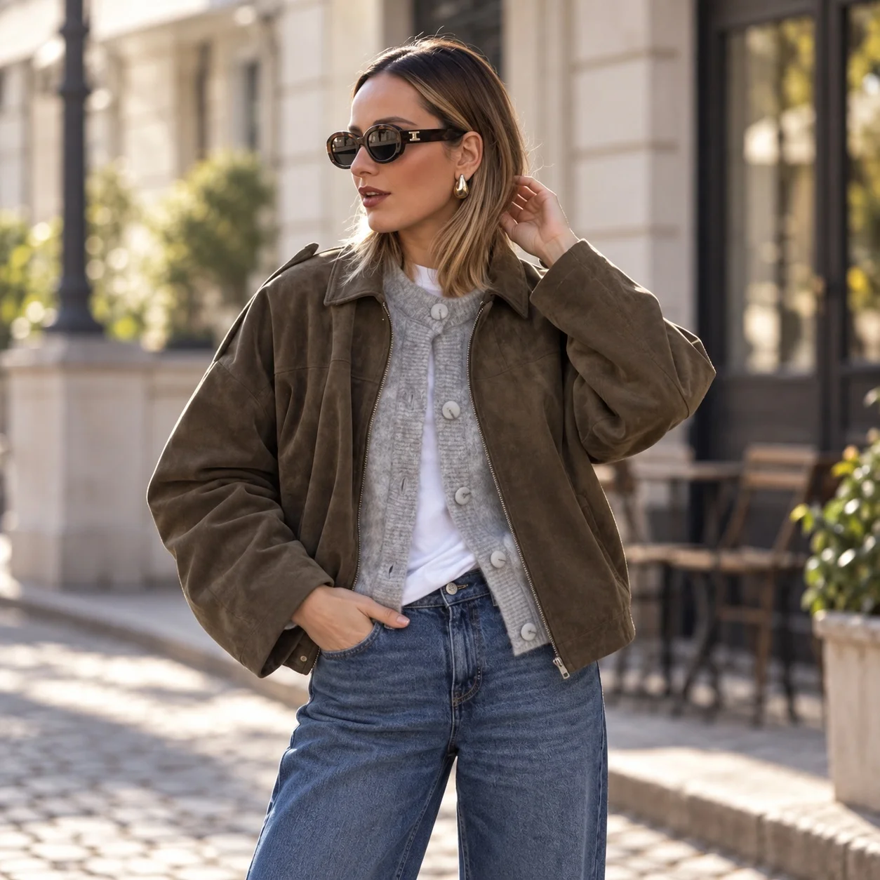 Long Sleeve Zipper Front Coat Regular Fit Streetwear with Patchwork Construction Spring European and American Style Women Jacket