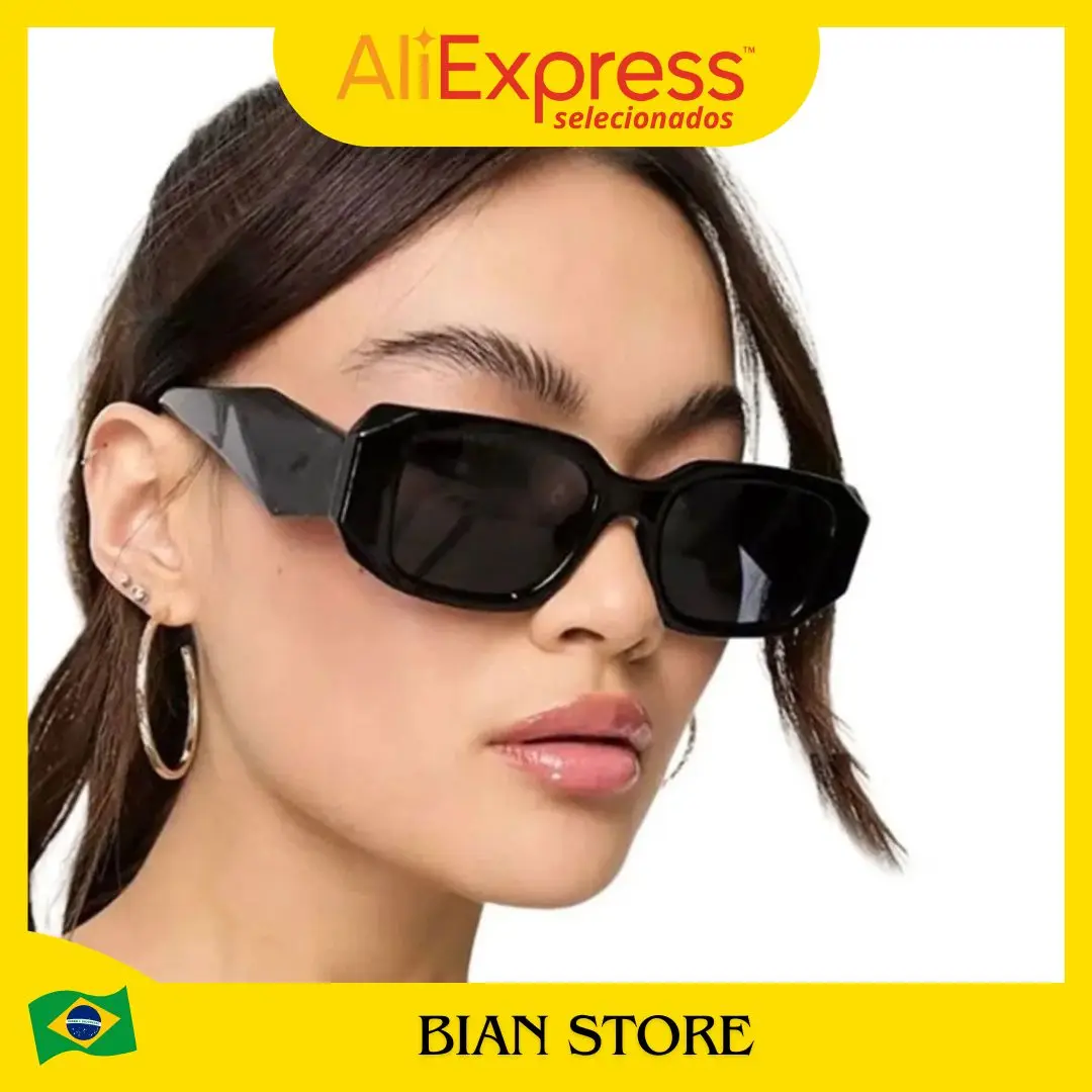 Women's Square Sunglasses Vintage Model Blogger Famous Trend 2023 Women's Fashion-IMMEDIATE SHIP TO ALL BRAZIL