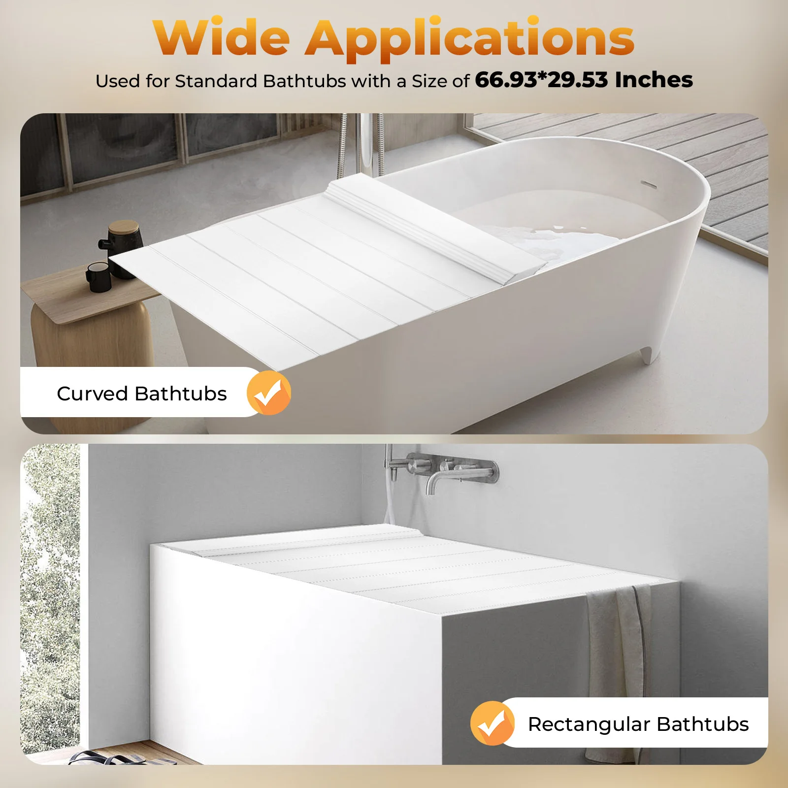 Badabdeckung, faltbare Badewannenabdeckung, PVC-Badebretter, Isolierplatte, staubdicht, wasserdicht für Zuhause, Badewannen, Badezimmer, Spa – Detail 8