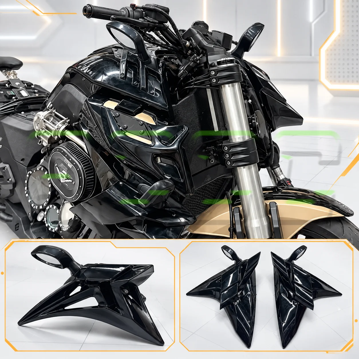 Fit For BENDA LFC 700 PRO (2024+) Modified Tank Side Fairing with Rearview Mirrors
