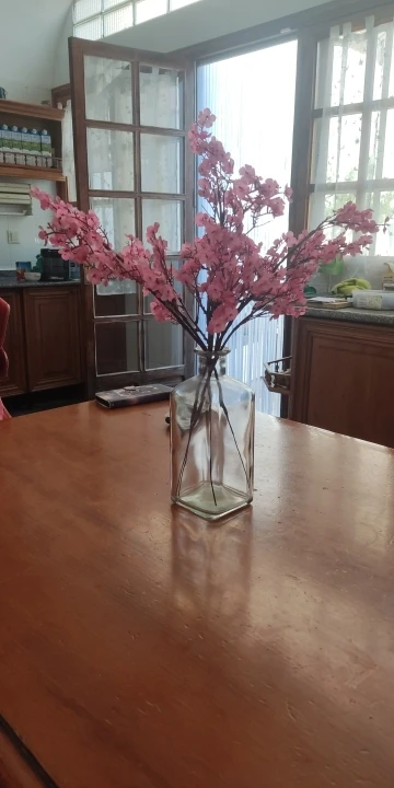 Pink Artificial Flowers Cherry Blossoms Gypsophila Fake Plants DIY Wedding Bouquet Vases for Home Decor Faux Christmas Branch photo review