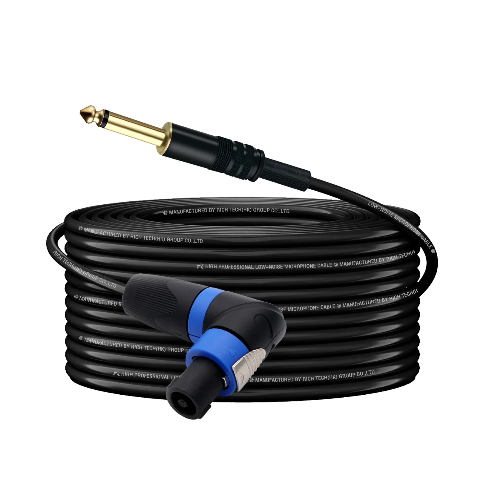Speakon luidsprekerkabel, Speakon mannelijk/vrouwelijk naar 6,35 mm mono-jackadapter 6,5 mm mannelijk professioneel audioversterker aansluitkabel