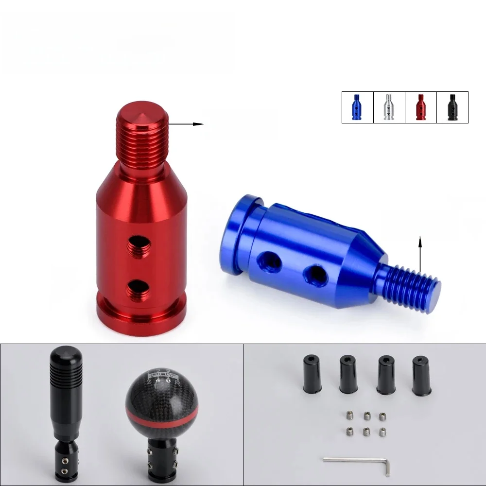 M12x1.25mm /M10x1.5mm uniwersalna aluminiowa gałka zmiany biegów Shifter Adapter dla niegwintowanych manetek dla BMW Mini 4 kolory — zdjęcie 2