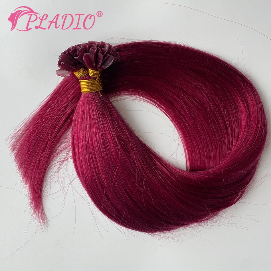 PLADIO V Tip Hair Extensions Human Hair 12\