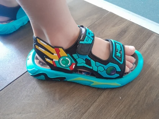 Kids Sandals for Boys 3-12 Year Old Soft Sole Anti Slip Cartoon Design Beach Outdoor Sandals photo review