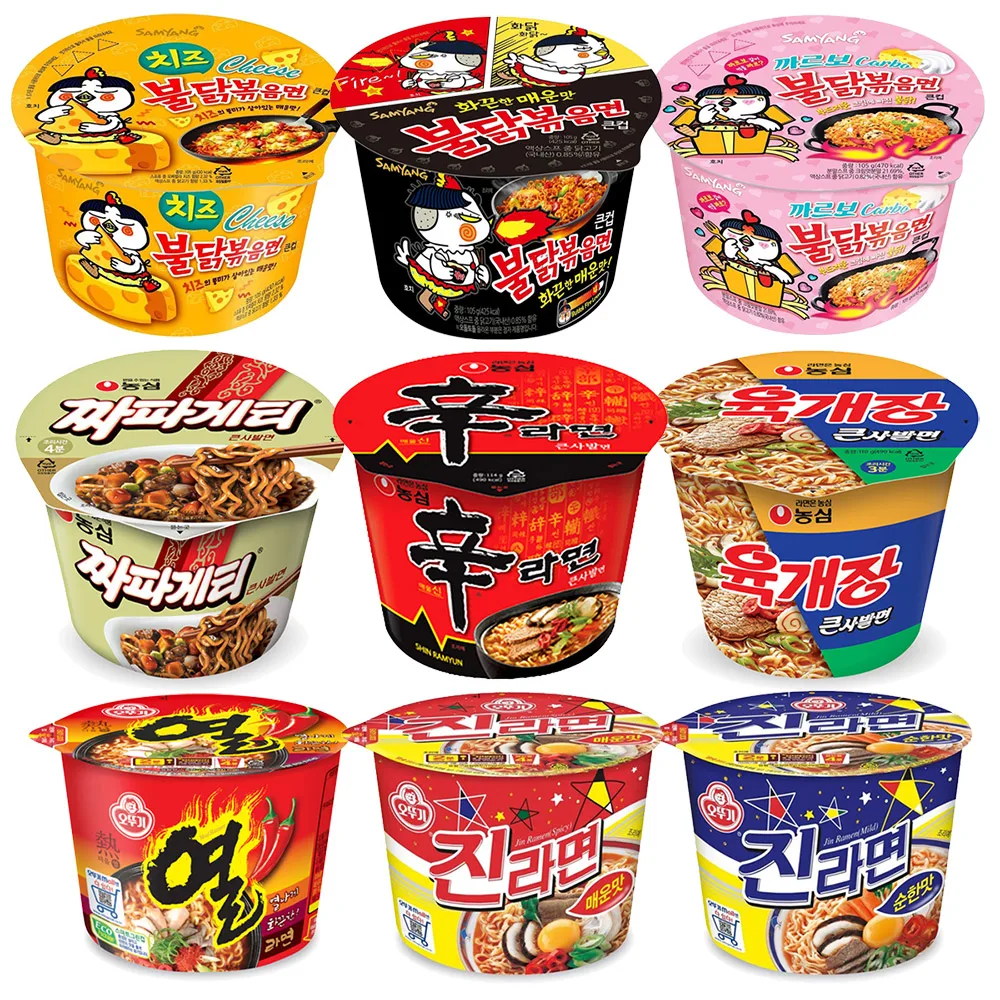 Cup Noodle Big Cup Big Beds 20 popular items/Nongshim Shin Ramen Pajagetti Shrimp Tangus/Ottogi Jin Ramen champon/Samyang Fire Chicken Fried Moodle Carbo/Paldo King Lid