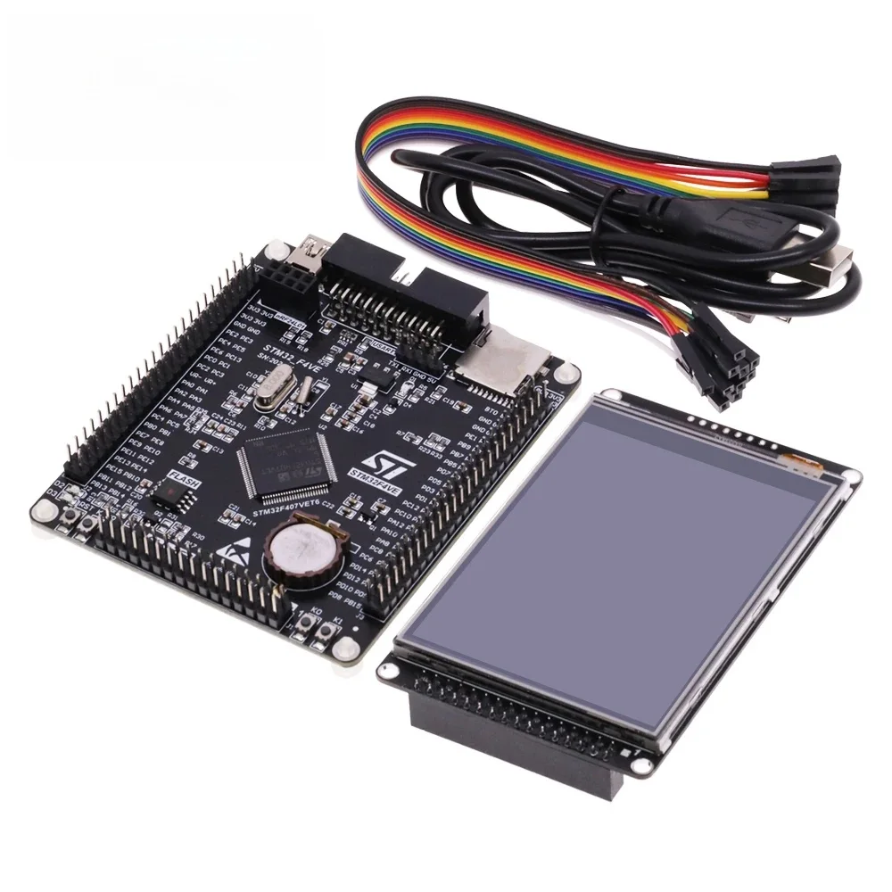 Płyta rozwojowa STM32F407VET6 Cortex-M4 systemu STM32 minimalne ramię płytka edukacyjna płyta główna + 3.2 Cal LCD TFT z ekranem dotykowym — zdjęcie produktu 7