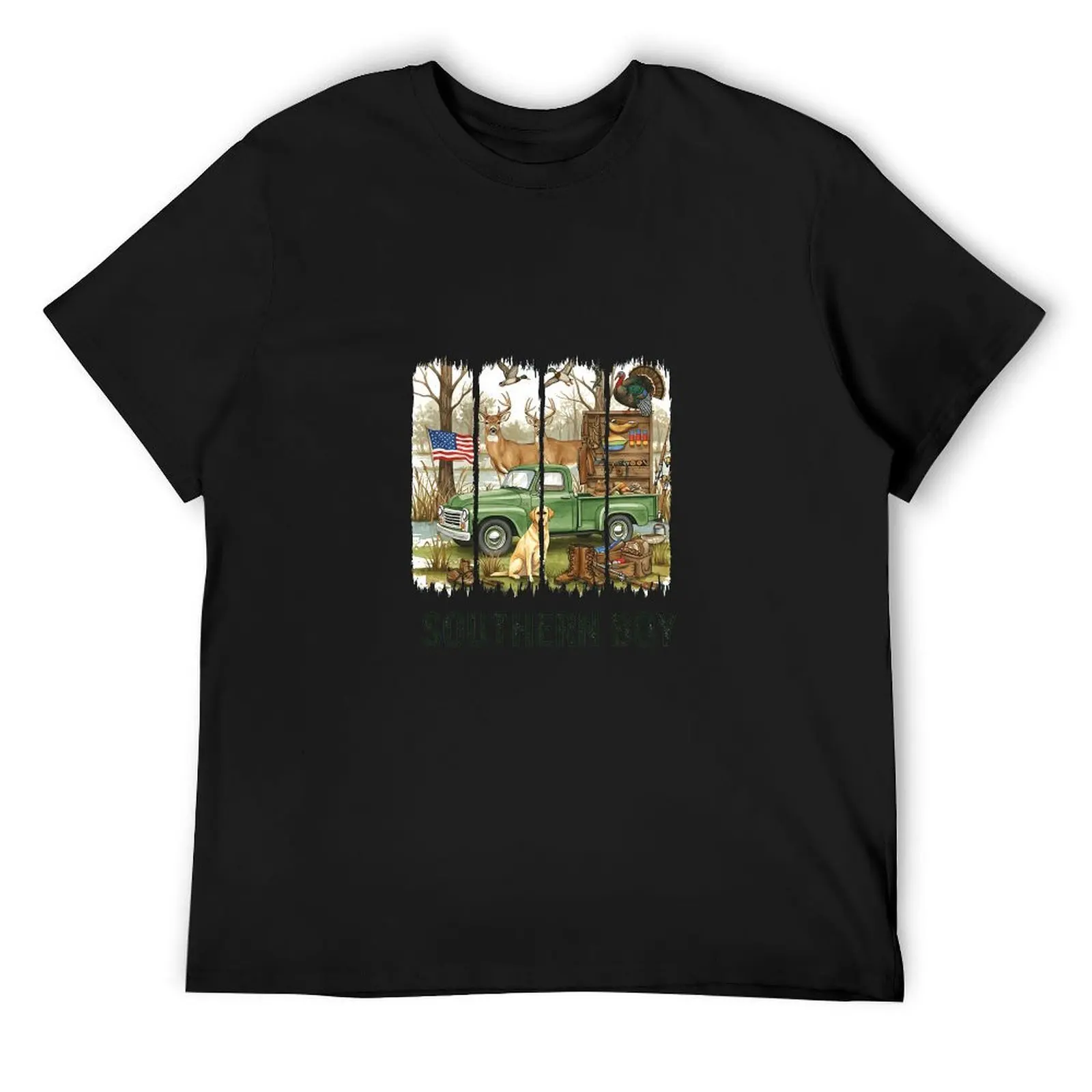Rustic Western Mallard Duck Camo Bow Marsh Black Tshirt Farm Owner Bar Gathering Soft Cotton Short Sleeve Top
