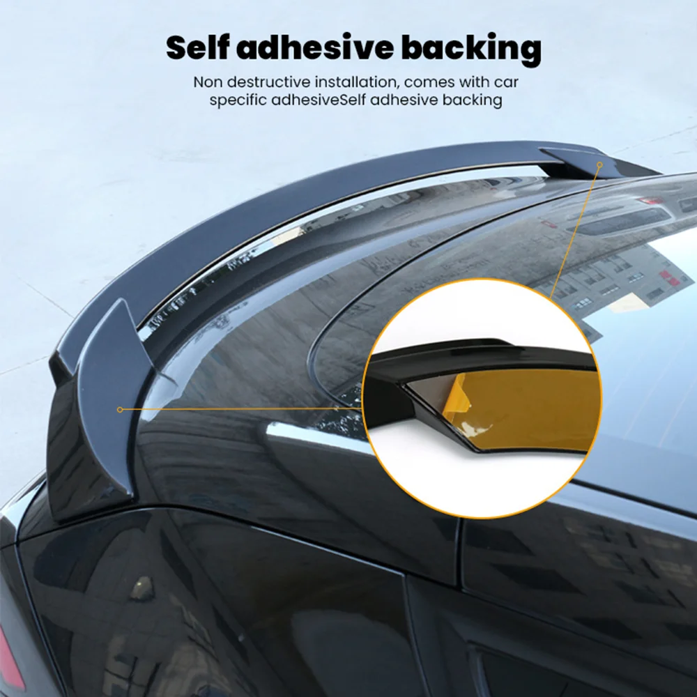 For Model 3 Y 2017-2023 Carbon Fiber Rear Spoiler Double Layer Guard Trim Cover Modified 2023 Tesla Model 3 Y Body Kit Parts