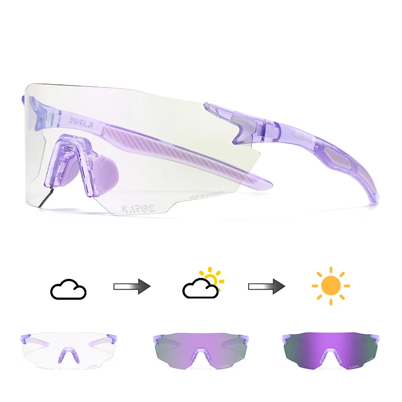 KAROS Cycling Shades Photochromic MTB Goggles Men Women Sports UV400 Color Change Sunglasses Mountain Road Bike Riding Glasses