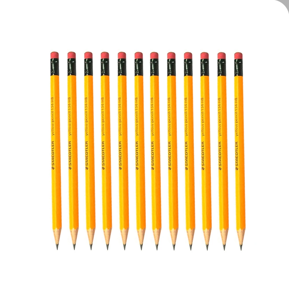 Steedler Yellow Eraser Pencil 134 1 1 1 12 sacks Staedtler yellow pencil 134 eraser top 1 inner box 12 pics