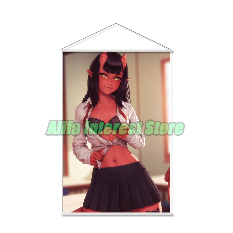 Sexy Meru The Succubus Anime Wall Scroll Hanging Poster Home Decor Painting