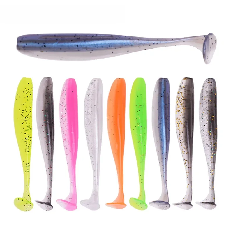 10 sztuk/partia miękkie przynęty podwójne kolory przynęta silikonowa 5cm 7cm towary dla Pva Jigging woblery sztuczna przynęta na ryby morskie sprzęt wędkarski — zdjęcie 2