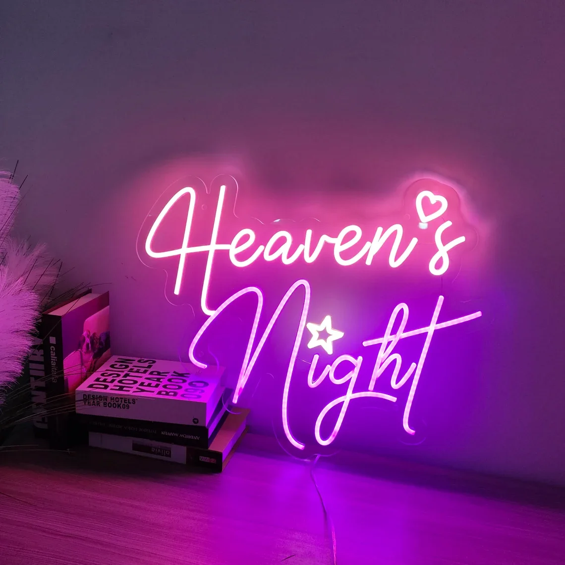 Heaven's Night Neon Sign Custom Bedroom Night Sign Wedding Gift Game Room Wall Decor Bar Beer Club Man Cave Neon Birthday Gift