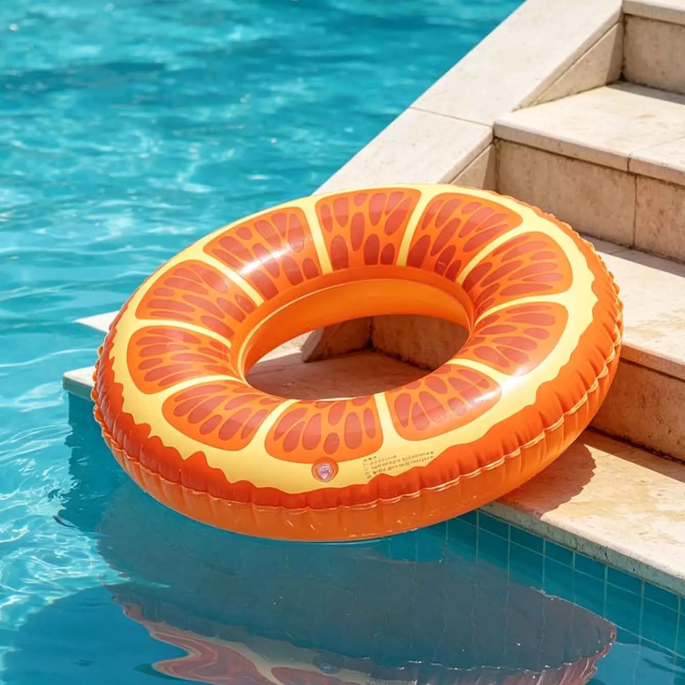 1PC Orange Slice Inflatable Swim Ring Pools Floats Tube PVC Swimming Ring for Beach Pool Summer Water Fun view 2