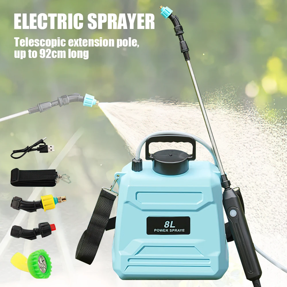 Pulvérisateur électrique automatique 8L, pulvérisateur de jardin pour plantes, arrosoir portatif rechargeable, pulvérisateur à atomisation, arrosoir à