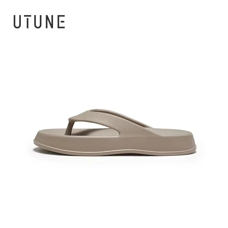 

UTUNE Flip Flops Shoes for Men and Woman Summer Shoes Outdoor Slippers EVA Rubber Platform Slides With Thick Cushion Non-slip