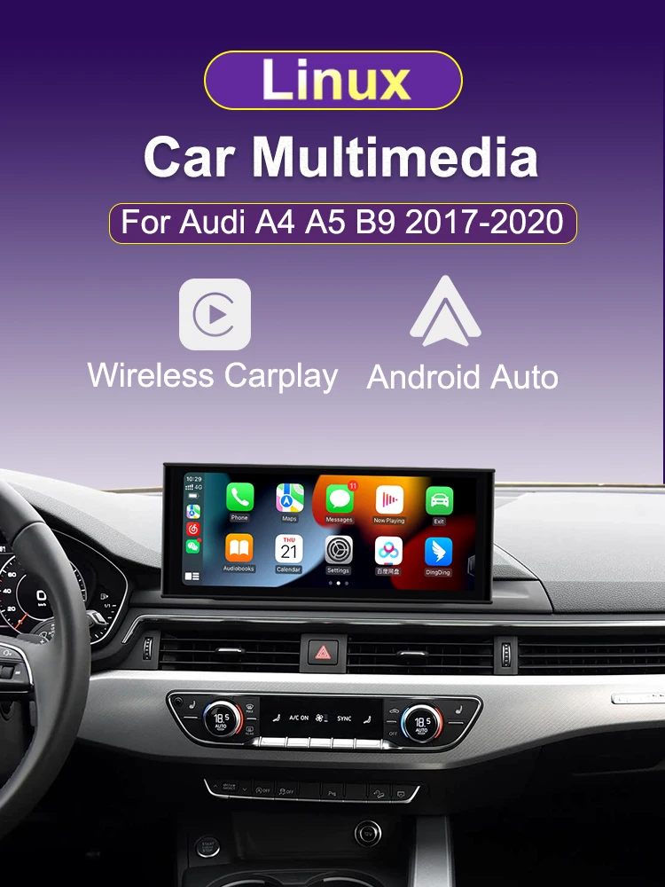 AUTOTOP 12,3 "1920*720P Drahtlose CarPlay Android Auto Auto Multimedia Video Für Audi A4 A5 A4L B9 2016-2019 Steuergerät Stereo Radio – Detail 1