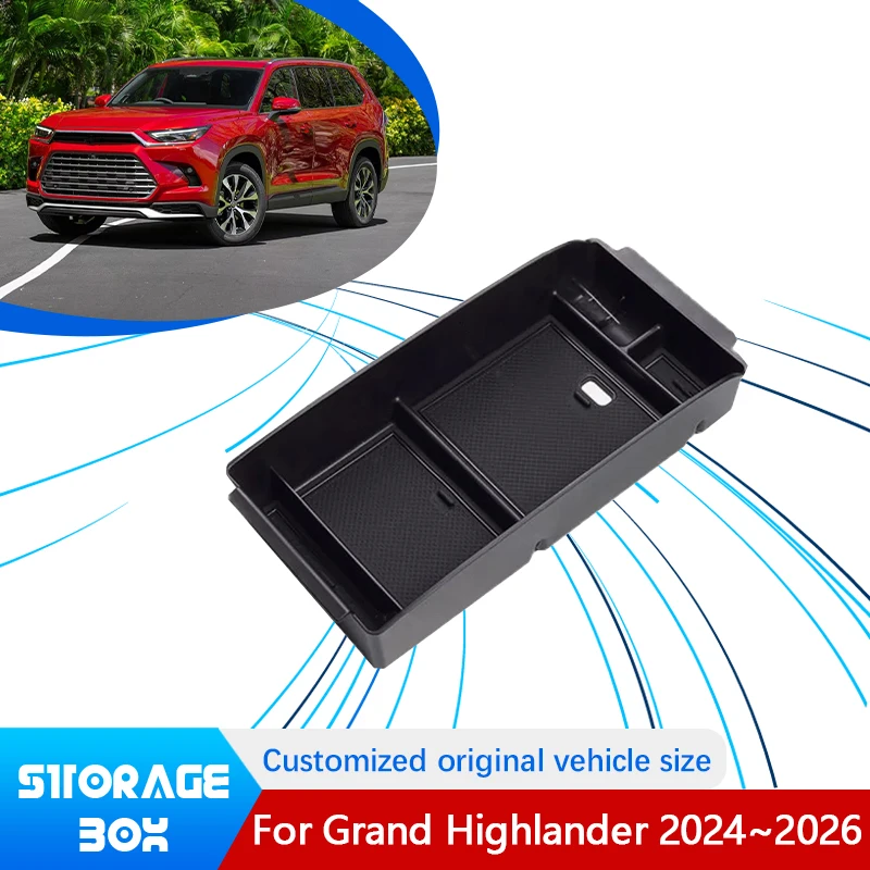 

For Toyota Grand Highlander 2024 2025 2026 Car Neat Storages Central Console Armrest Storage Box Holder Interior Car Accessories