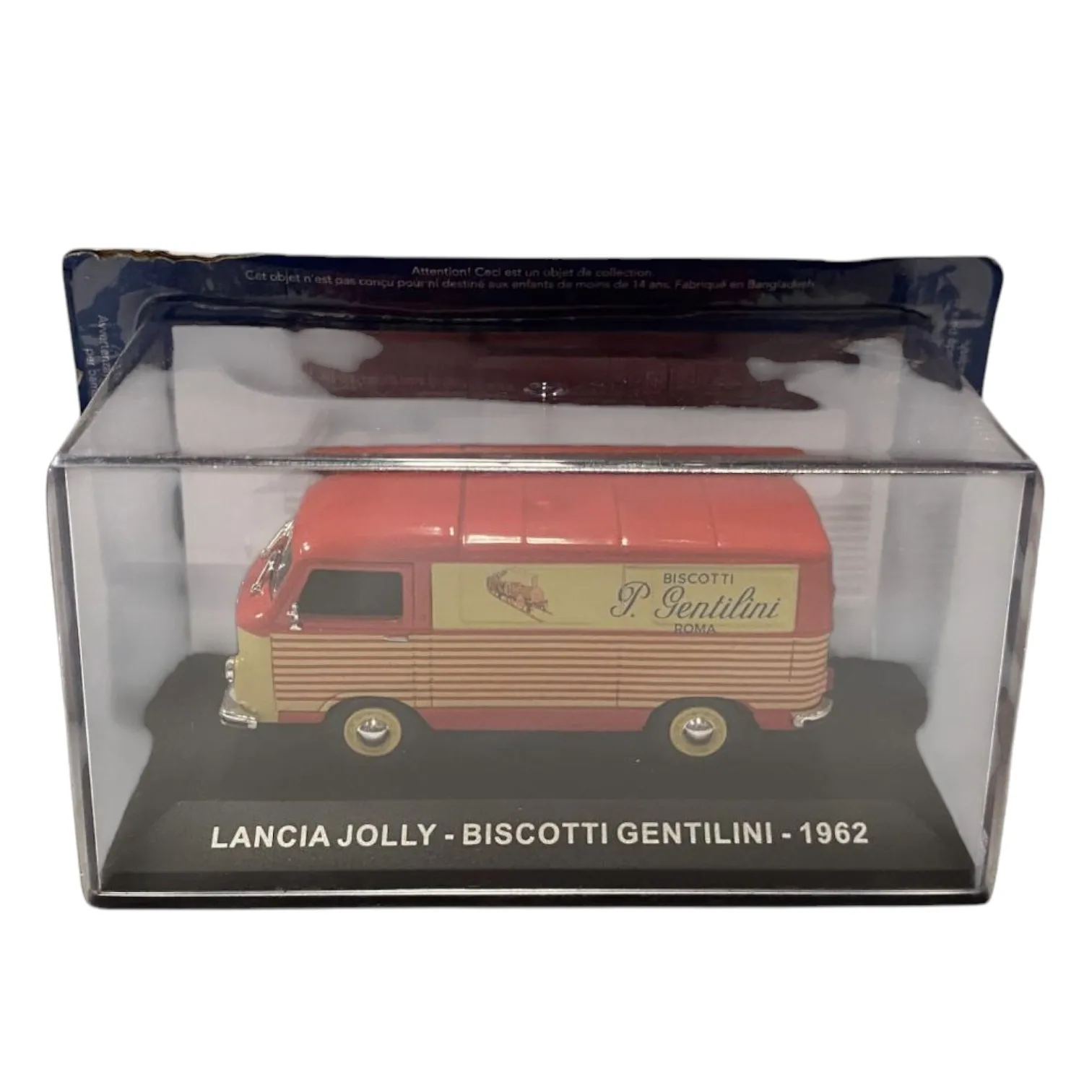 Altaya, produits publicitaires Jolly associés au blé 1962, échelle 1:43, miniature moulé sous pression, collection vintage de véhicules publicitaires vintage italiens classiques, vitrine originale, modèle de base sérigraphiée et année